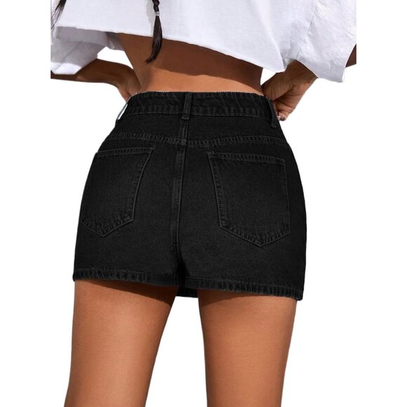 Denim Jean Skort High Waisted Mini Skirt with Shorts Casual Women’s - Picture 2 of 6